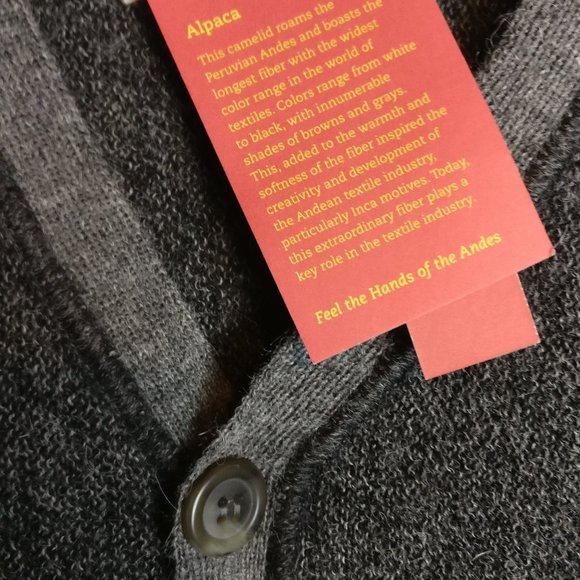 Kuna ALPACA Buttoned Ribbed Sweater Cardigan M with measurement BRAND NEW - Picture 5 of 6